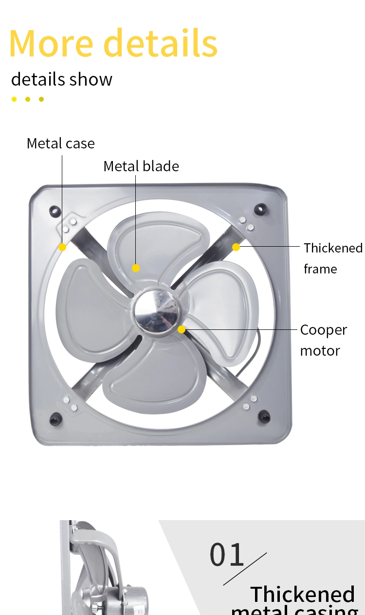 1000/1350rpm Silver Square Industrial Ventilating Fan